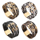 7 Strand Leopard Wrap Bracelet - 4 Colors
